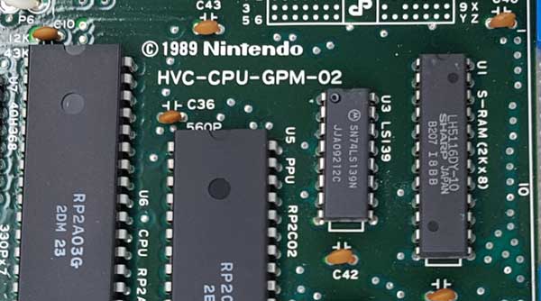 Mother board Famicom console - the revision number