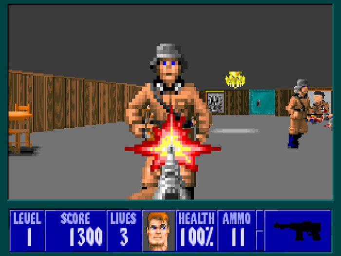 Wolfenstein 3D, nazi, shooter, labirynth