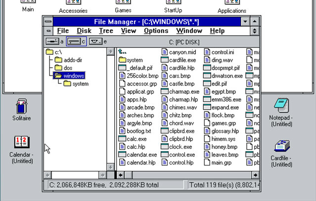 Диспетчер файлов Windows 3.0