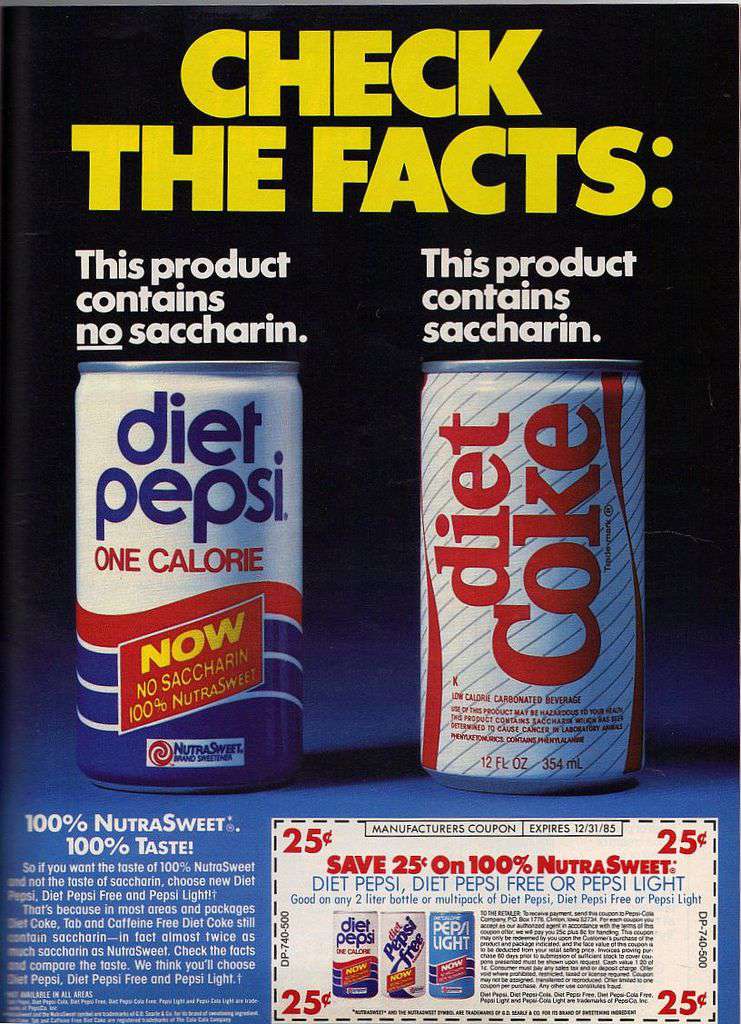 Diet Pepsi vs Coke advert